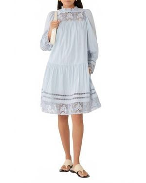 Ulla Johnson Colette Long Sleeve Mini Dress - Blue