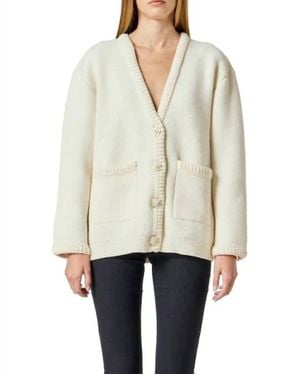 Endless Rose Floral Button V-Neck Cardigan - Natural