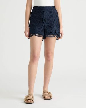 NVLT Pull On Lace Short - Blue
