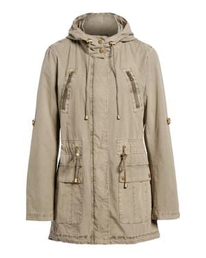 Levi's Jacket Hooded Roll Up Sleeve Full Zip Parka Utility Jdm857 - Natural