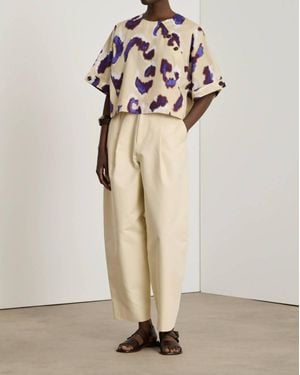 Soeur Edith Crew Neck Blouse - Natural