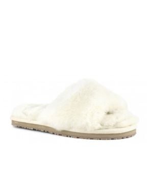Mou Sheepskin Slide Slippers - White