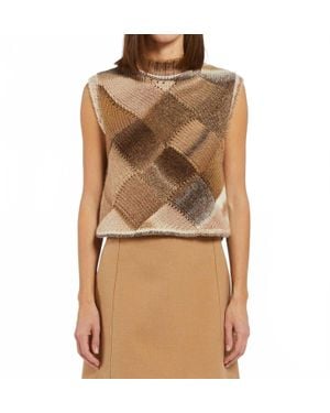 Marella Gilet Sweater Vest - Brown