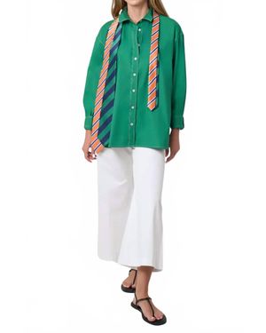 Phoebe Jon Ricky Topstitch Relaxed Shirt - Green