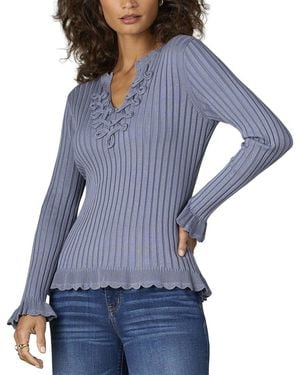 Wit & Wisdom Soutache Knit Top - Blue