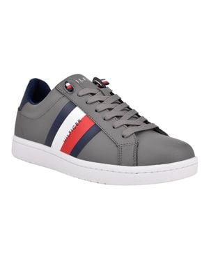 Tommy Hilfiger Sneakers Faux Leather Comfort Casual Shoes Ver594 - Gray