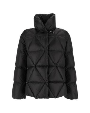 Fay Down Puffer Jacket With High Collar And Raglan Sleeves - Black