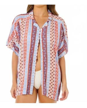 Rip Curl Ventura Viscose Short Sleeve Shirt - Red