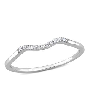 Mimi & Max Diamond Accent Chevron Wedding Band 10K - White