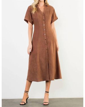 Thml A-Line Midi Dress - Brown