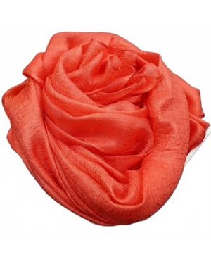 Reine Krief Crinkle Silk Scarf - Red