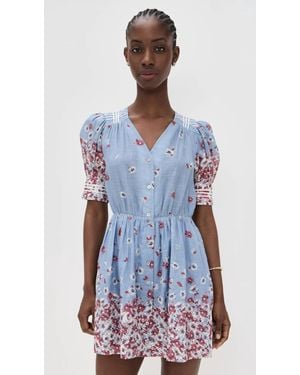 Sea Whitney Print Puff Mini Dress - Blue