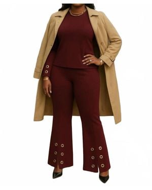 Insight Bordeaux Scuba Flare Pant - Red