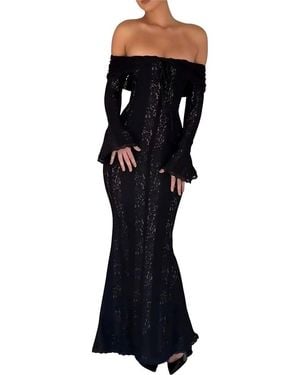 COLON DIANA Embellished Maxi Dress - Black