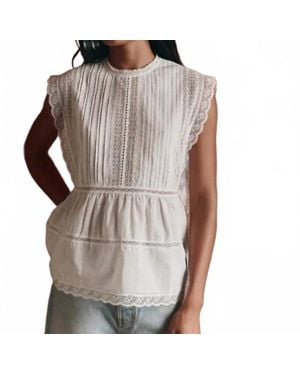 The Great Sonnet Pintuck Detail Top - Brown