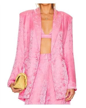 Ronny Kobo Maxis Silk-Blend Blazer - Pink