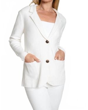 BURGESS SWEATERS Milly Knit Blazer - White