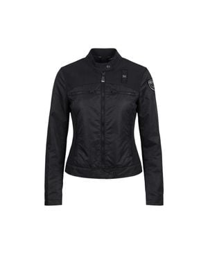Blauer Polyamide Biker Jacket - Blue
