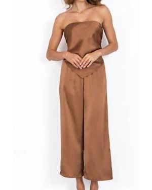Lavender Brown Collins Strapless Top - Brown