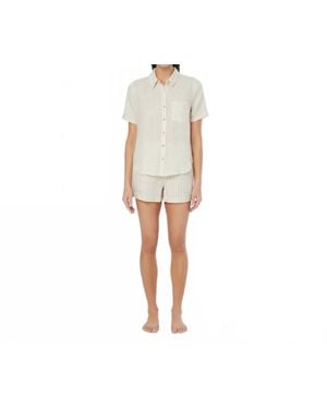Onia Air Linen Short Sleeve Shirt - Natural