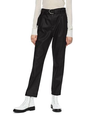 ON THIS DAY Pleated High Rise Tapered Pants - Black
