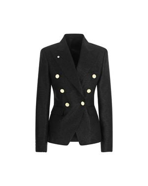 L.B.M. 1911 Ilaria Lurex Tailored Jacket - Black