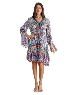 La Moda Clothing Erita Short Dress - Blue