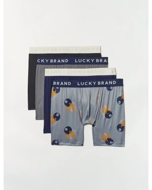 Lucky Brand 4 Pack Essential Soft Boxer Briefs - Blue