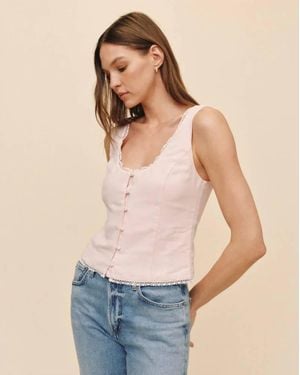 Bella Dahl Fitted Bodice Smocked Back Top - Blue