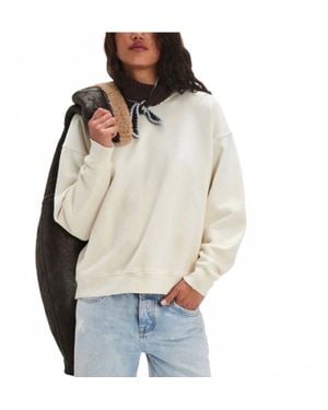 Free People Butterfly Patchwork Crewneck Sweatshirt - Gray