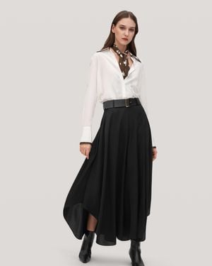 LILYSILK Wide-Legged Silk Fig Pants - Black