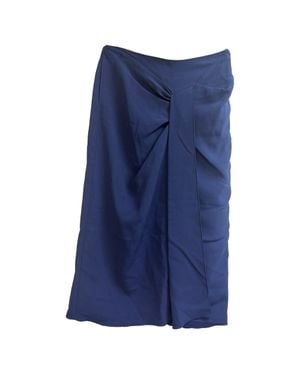 Roland Mouret Gathered Midi Skirt - Blue