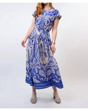 Uncle Frank Royal Palms Midi Dress - Blue