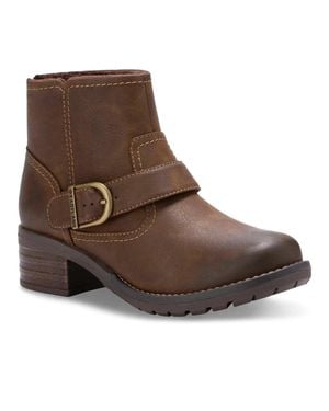 Eastland Peyton Boots Block Heel Ankle Bootie Rhs8439 - Brown