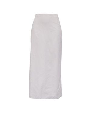 The Row Midi Skirt With Back Slit - White