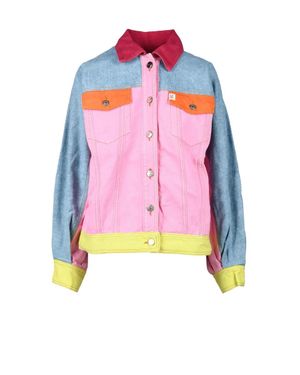 Semicouture Multicolore Patchwork Jacket With Artistic Design - Pink