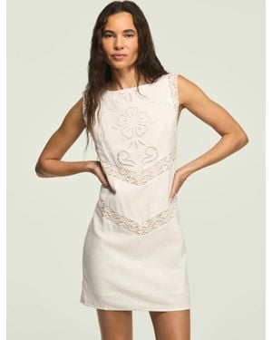 Lucky Brand Schiffli Shift Dress - Natural