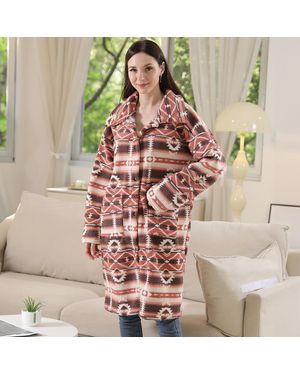 TRUEDAMES Boho Oversized Sherpa Jacket - Pink