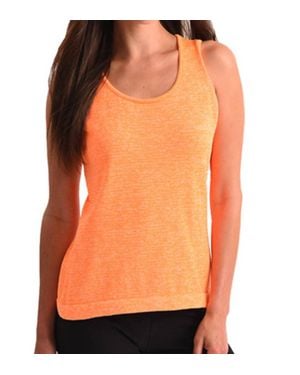 Angel Heathered Bra-Friendly Tank Top - Orange