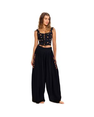 Agua Bendita Chanty Crop Top - Black