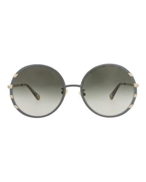Chloé Round-Frame Metal Sunglasses - Gray