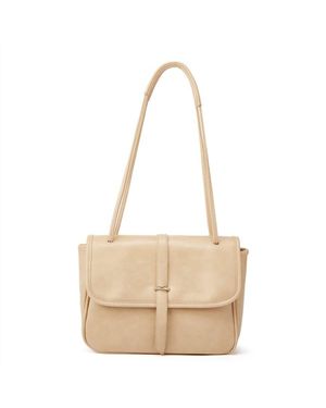 Dani & Em Regina Vegan Leather Shoulder Bag - Natural