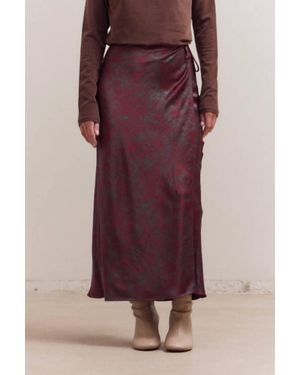 GRADE & GATHER Printed Drape Maxi Wrap Skirt - Purple