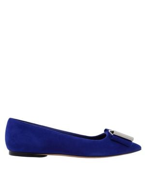 Ferragamo Ferragamo Lena Bow Ballerina Flats, Size 7 C - Blue