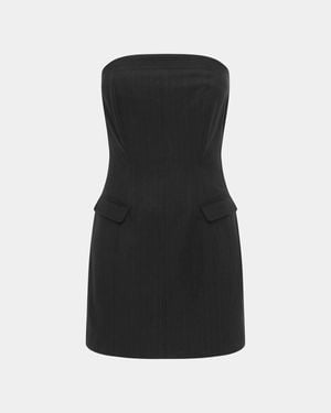Ksubi London Bustier Dress Pinestripe - Black