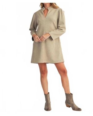 Jodifil Herringbone Tailored Shift Dress - Natural