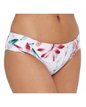 La Blanca Printed Stretch Ruched Sides Bikini Bottom - Purple