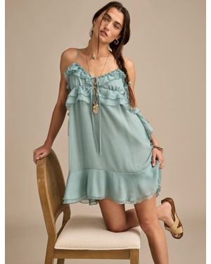 Lucky Brand Ruffle Mini Dress - Blue