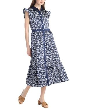 Draper James Emmylou Sleeveless Midi Shirtdress - Blue