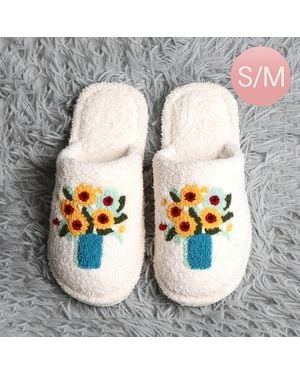 Fashnzfab Painting Embroidered Soft Home Indoor Floor Slippers, S/M - Multicolor